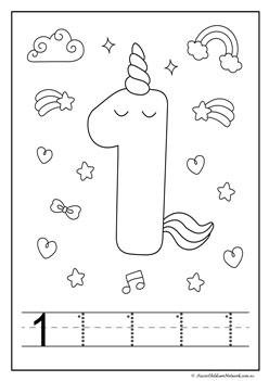Unicorn Number Coloring 1