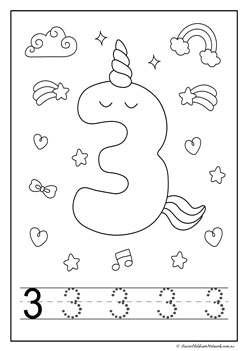 Unicorn Number Coloring 3