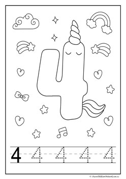 Unicorn Number Coloring 4