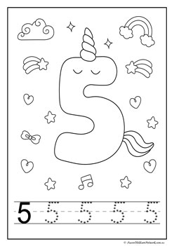 Unicorn Number Coloring 5