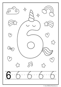 Unicorn Number Coloring 6