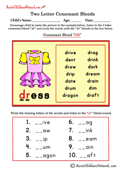 consonant blends worksheets