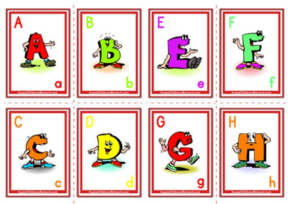 Alphabet Flashcards - Uppercase Cartoon Letter