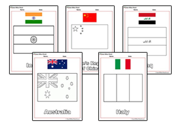 World Flags Colouring <span class=