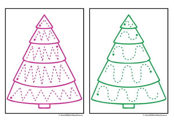 Christmas Tree Tracing Lines